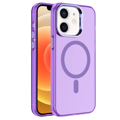 For iPhone 12 Electroplated IMD Magsafe PC Hybrid TPU Phone Case(Purple) by buy2fix