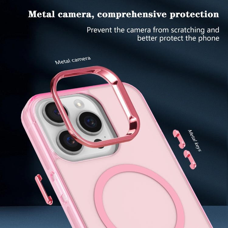 For iPhone 12 Pro Max Electroplated IMD Magsafe PC Hybrid TPU Phone Case(Pink) by buy2fix