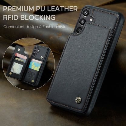 For Samsung Galaxy A15 CaseMe C22 Litchi Texture RFID Anti-theft Leather Phone Case(Black) by CaseMe