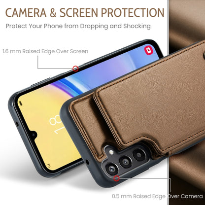 For Samsung Galaxy A15 CaseMe C22 Litchi Texture RFID Anti-theft Leather Phone Case(Brown) by CaseMe