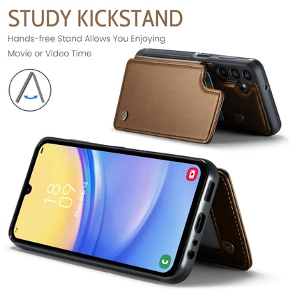 For Samsung Galaxy A15 CaseMe C22 Litchi Texture RFID Anti-theft Leather Phone Case(Brown) by CaseMe