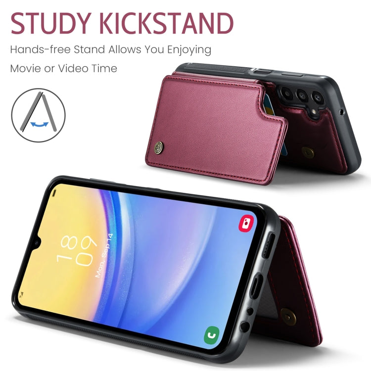 For Samsung Galaxy A15 CaseMe C22 Litchi Texture RFID Anti-theft Leather Phone Case(Wine Red) by CaseMe