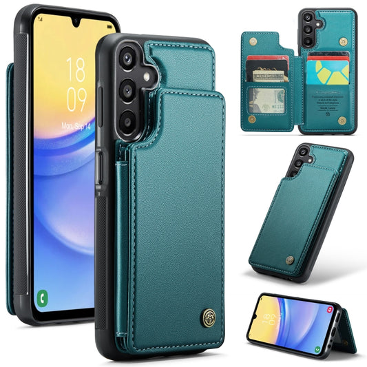 For Samsung Galaxy A15 CaseMe C22 Litchi Texture RFID Anti-theft Leather Phone Case(Green) by CaseMe