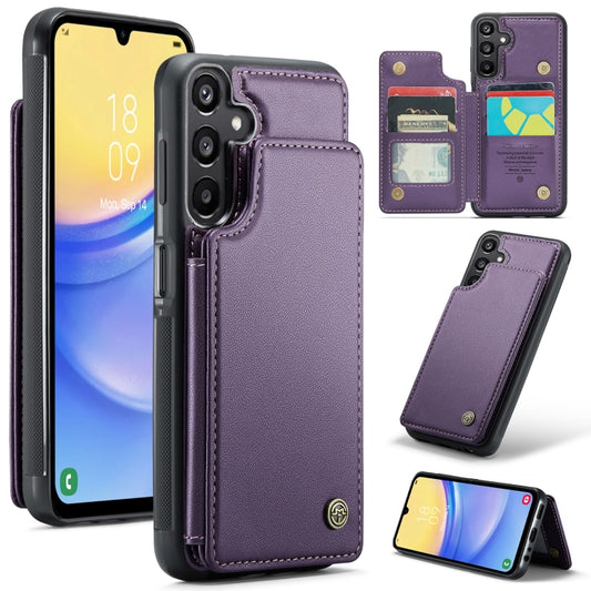 For Samsung Galaxy A15 CaseMe C22 Litchi Texture RFID Anti-theft Leather Phone Case(Purple) by CaseMe