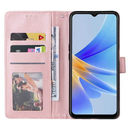 For OPPO A17 4G / A17k 3-Card Slots Multifunctional Leather Phone Case(Rose Gold) by buy2fix