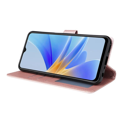 For OPPO A17 4G / A17k 3-Card Slots Multifunctional Leather Phone Case(Rose Gold) by buy2fix