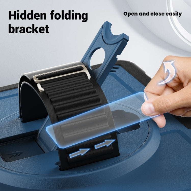 For iPad Air 2022 10.9 / Pro 11 2022 Honeycomb Hand Grip Turntable Stand Tablet Case(Navy Blue) - iPad Pro 11 (2022/2021) Cases by buy2fix | Online Shopping UK | buy2fix
