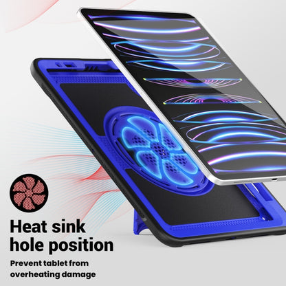 For iPad Air 2022 10.9 / Pro 11 2022 Honeycomb Hand Grip Turntable Stand Tablet Case(Dark Blue) - iPad Pro 11 (2022/2021) Cases by buy2fix | Online Shopping UK | buy2fix