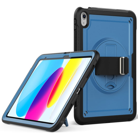 For iPad 2025 / 2022 Honeycomb Hand Grip Turntable Stand Tablet Case(Navy Blue) - iPad 2025 / 2022 Cases by buy2fix | Online Shopping UK | buy2fix