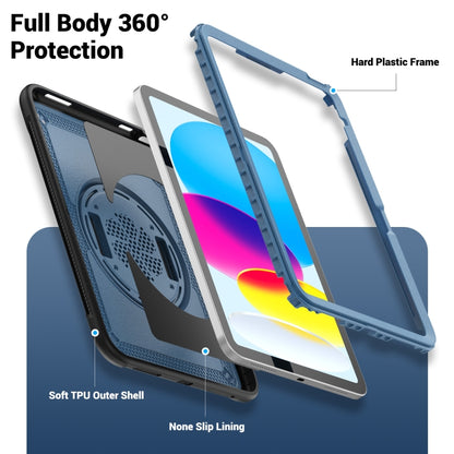 For iPad 2025 / 2022 Honeycomb Hand Grip Turntable Stand Tablet Case(Navy Blue) - iPad 2025 / 2022 Cases by buy2fix | Online Shopping UK | buy2fix