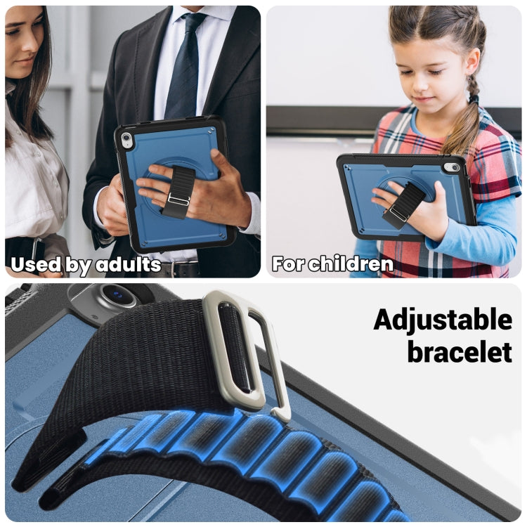 For iPad 2025 / 2022 Honeycomb Hand Grip Turntable Stand Tablet Case(Navy Blue) - iPad 2025 / 2022 Cases by buy2fix | Online Shopping UK | buy2fix
