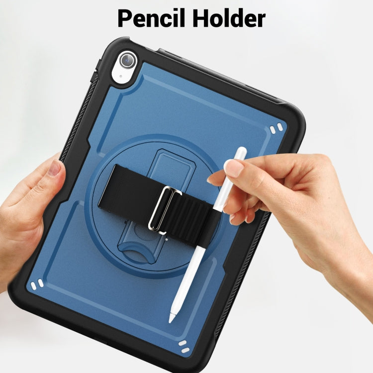 For iPad 2025 / 2022 Honeycomb Hand Grip Turntable Stand Tablet Case(Navy Blue) - iPad 2025 / 2022 Cases by buy2fix | Online Shopping UK | buy2fix