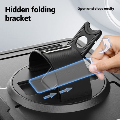 For iPad 2025 / 2022 Honeycomb Hand Grip Turntable Stand Tablet Case(Black) - iPad 2025 / 2022 Cases by buy2fix | Online Shopping UK | buy2fix