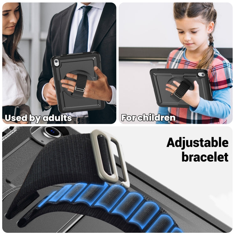 For iPad 2025 / 2022 Honeycomb Hand Grip Turntable Stand Tablet Case(Black) - iPad 2025 / 2022 Cases by buy2fix | Online Shopping UK | buy2fix