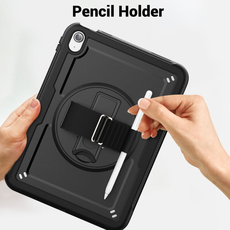 For iPad 2025 / 2022 Honeycomb Hand Grip Turntable Stand Tablet Case(Black) - iPad 2025 / 2022 Cases by buy2fix | Online Shopping UK | buy2fix