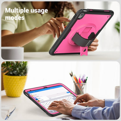 For iPad 2025 / 2022 Honeycomb Hand Grip Turntable Stand Tablet Case(Rose Red) - iPad 2025 / 2022 Cases by buy2fix | Online Shopping UK | buy2fix