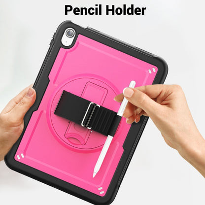 For iPad 2025 / 2022 Honeycomb Hand Grip Turntable Stand Tablet Case(Rose Red) - iPad 2025 / 2022 Cases by buy2fix | Online Shopping UK | buy2fix