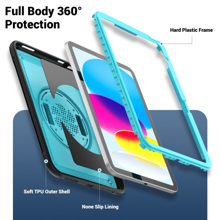 For iPad 2025 / 2022 Honeycomb Hand Grip Turntable Stand Tablet Case(Light Blue) - iPad 2025 / 2022 Cases by buy2fix | Online Shopping UK | buy2fix