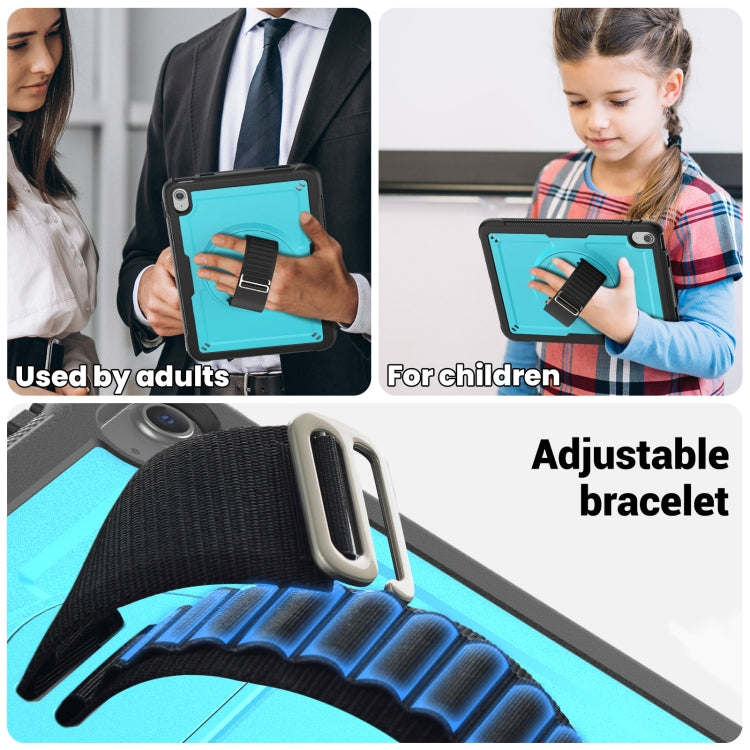 For iPad 2025 / 2022 Honeycomb Hand Grip Turntable Stand Tablet Case(Light Blue) - iPad 2025 / 2022 Cases by buy2fix | Online Shopping UK | buy2fix