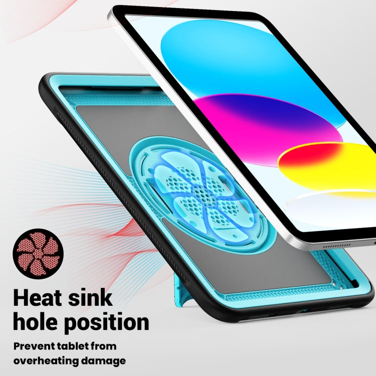 For iPad 2025 / 2022 Honeycomb Hand Grip Turntable Stand Tablet Case(Light Blue) - iPad 2025 / 2022 Cases by buy2fix | Online Shopping UK | buy2fix