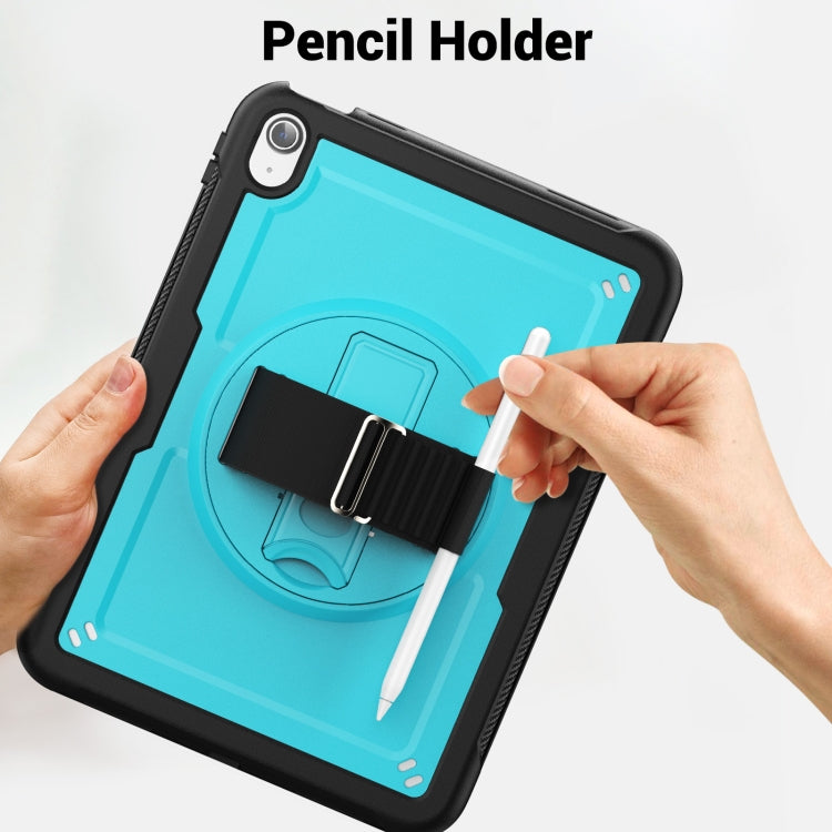 For iPad 2025 / 2022 Honeycomb Hand Grip Turntable Stand Tablet Case(Light Blue) - iPad 2025 / 2022 Cases by buy2fix | Online Shopping UK | buy2fix