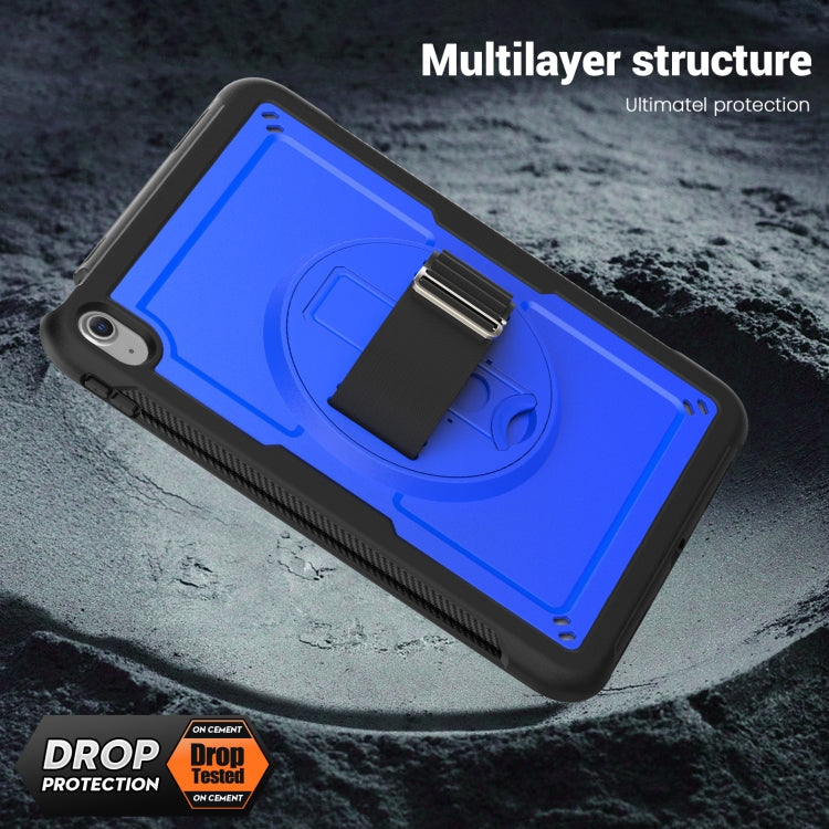 For iPad 2025 / 2022 Honeycomb Hand Grip Turntable Stand Tablet Case(Dark Blue) - iPad 2025 / 2022 Cases by buy2fix | Online Shopping UK | buy2fix