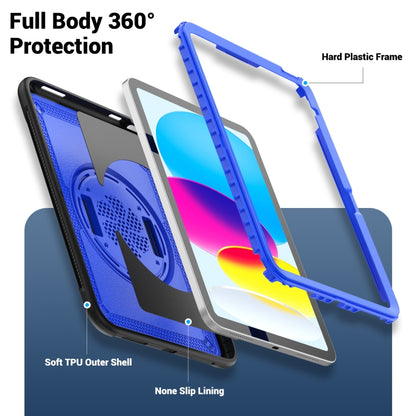 For iPad 2025 / 2022 Honeycomb Hand Grip Turntable Stand Tablet Case(Dark Blue) - iPad 2025 / 2022 Cases by buy2fix | Online Shopping UK | buy2fix