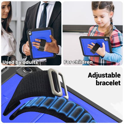 For iPad 2025 / 2022 Honeycomb Hand Grip Turntable Stand Tablet Case(Dark Blue) - iPad 2025 / 2022 Cases by buy2fix | Online Shopping UK | buy2fix