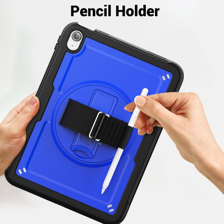 For iPad 2025 / 2022 Honeycomb Hand Grip Turntable Stand Tablet Case(Dark Blue) - iPad 2025 / 2022 Cases by buy2fix | Online Shopping UK | buy2fix