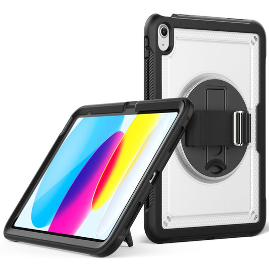 For iPad 2025 / 2022 Honeycomb Hand Grip Turntable Stand Tablet Case(Transparent) - iPad 2025 / 2022 Cases by buy2fix | Online Shopping UK | buy2fix