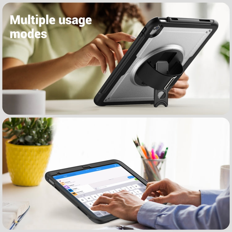 For iPad 2025 / 2022 Honeycomb Hand Grip Turntable Stand Tablet Case(Transparent) - iPad 2025 / 2022 Cases by buy2fix | Online Shopping UK | buy2fix
