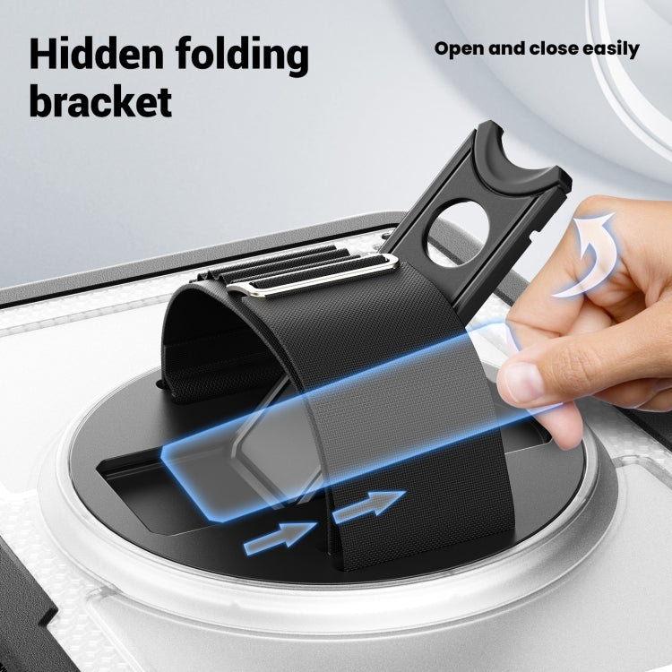 For iPad 2025 / 2022 Honeycomb Hand Grip Turntable Stand Tablet Case(Transparent) - iPad 2025 / 2022 Cases by buy2fix | Online Shopping UK | buy2fix