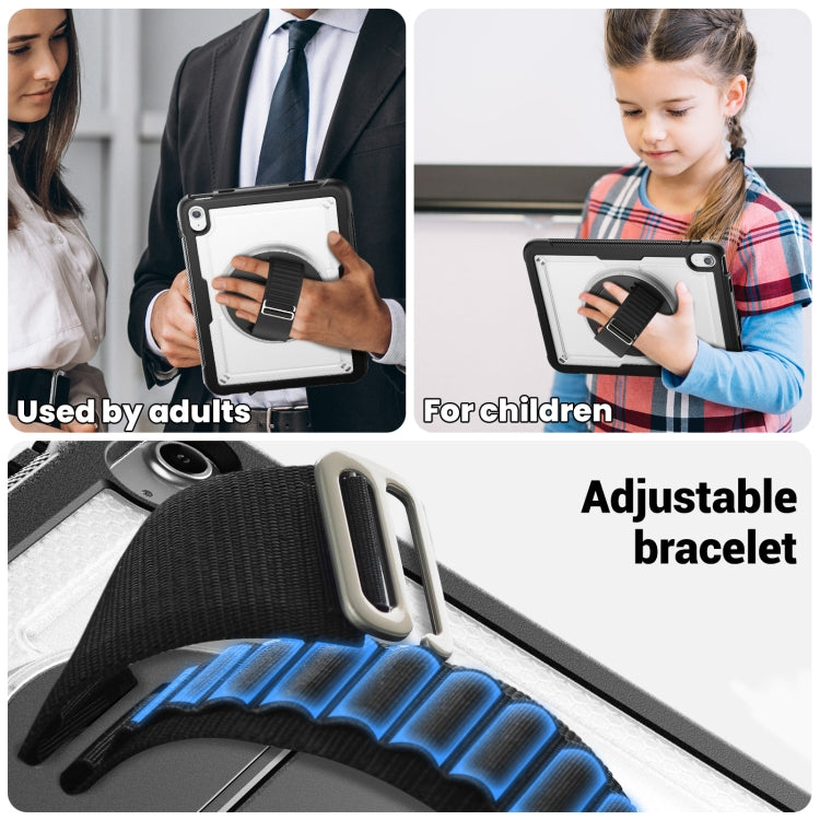 For iPad 2025 / 2022 Honeycomb Hand Grip Turntable Stand Tablet Case(Transparent) - iPad 2025 / 2022 Cases by buy2fix | Online Shopping UK | buy2fix