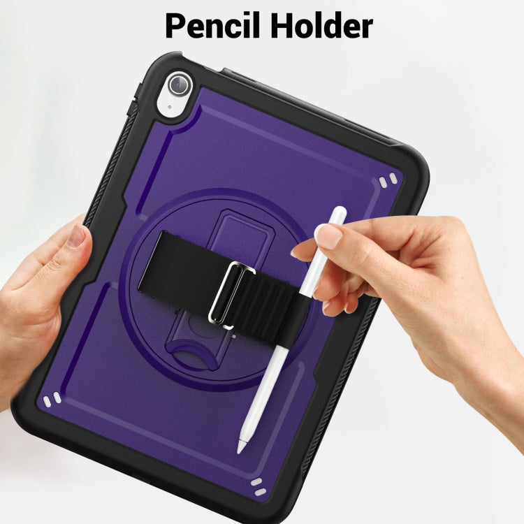 For iPad 2025 / 2022 Honeycomb Hand Grip Turntable Stand Tablet Case(Purple) - iPad 2025 / 2022 Cases by buy2fix | Online Shopping UK | buy2fix