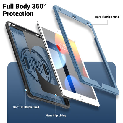For iPad 10.2 2021 / 2020 / 10.5 2019 Honeycomb Hand Grip Turntable Stand Tablet Case(Navy Blue) - iPad 10.2 Cases by buy2fix | Online Shopping UK | buy2fix