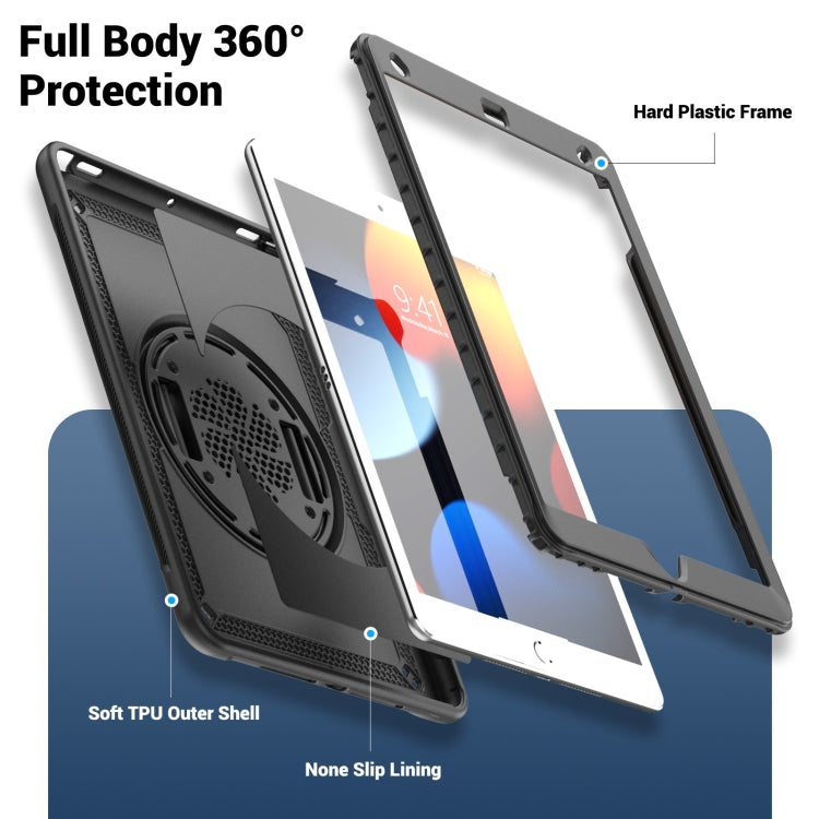 For iPad 10.2 2021 / 2020 / 10.5 2019 Honeycomb Hand Grip Turntable Stand Tablet Case(Black) - iPad 10.2 Cases by buy2fix | Online Shopping UK | buy2fix