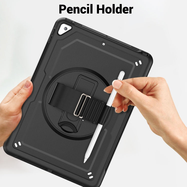 For iPad 10.2 2021 / 2020 / 10.5 2019 Honeycomb Hand Grip Turntable Stand Tablet Case(Black) - iPad 10.2 Cases by buy2fix | Online Shopping UK | buy2fix