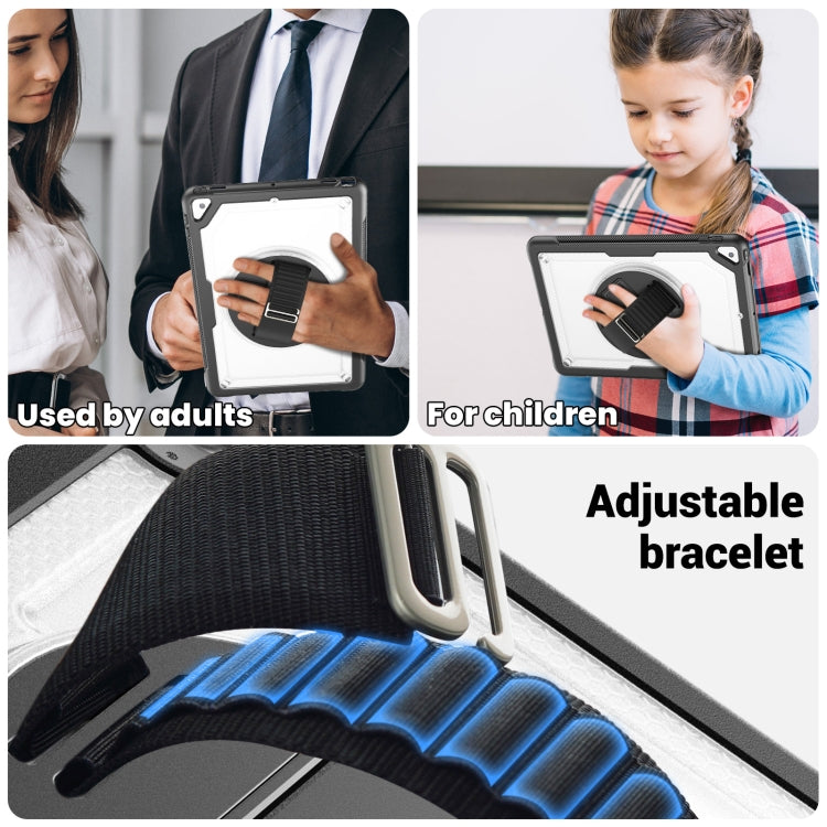 For iPad 10.2 2021 / 2020 / 10.5 2019 Honeycomb Hand Grip Turntable Stand Tablet Case(Transparent) - iPad 10.2 Cases by buy2fix | Online Shopping UK | buy2fix