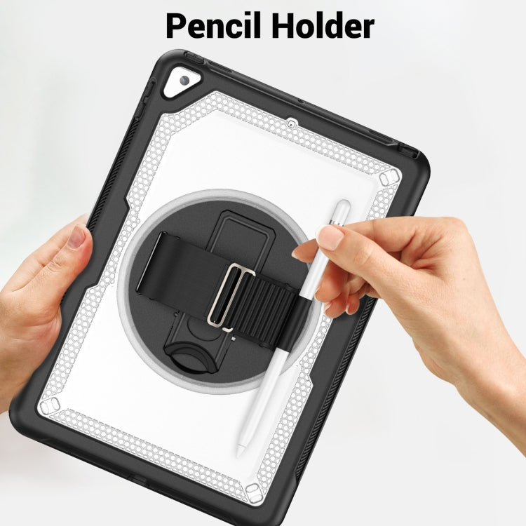 For iPad 10.2 2021 / 2020 / 10.5 2019 Honeycomb Hand Grip Turntable Stand Tablet Case(Transparent) - iPad 10.2 Cases by buy2fix | Online Shopping UK | buy2fix