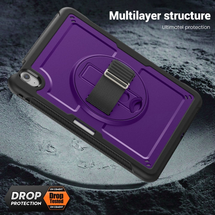 For iPad Air 11 2025 / 2024 Honeycomb Hand Grip Turntable Stand Tablet Case(Purple) - iPad Air 11 2025 / 2024 Cases by buy2fix | Online Shopping UK | buy2fix