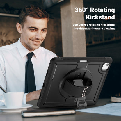 For iPad Air 13 2025 / 2024 Honeycomb Hand Grip Turntable Stand Tablet Case(Black) - iPad Air 13 2025 / 2024 Cases by buy2fix | Online Shopping UK | buy2fix