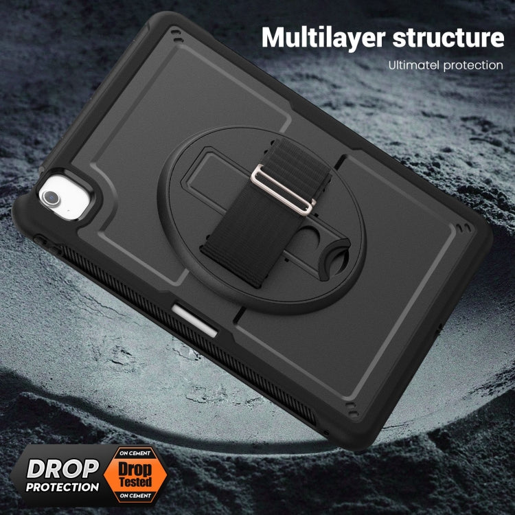 For iPad Air 13 2025 / 2024 Honeycomb Hand Grip Turntable Stand Tablet Case(Black) - iPad Air 13 2025 / 2024 Cases by buy2fix | Online Shopping UK | buy2fix