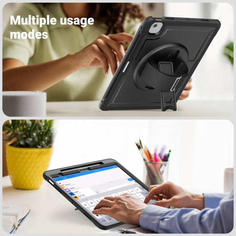 For iPad Air 13 2025 / 2024 Honeycomb Hand Grip Turntable Stand Tablet Case(Black) - iPad Air 13 2025 / 2024 Cases by buy2fix | Online Shopping UK | buy2fix