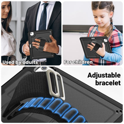 For iPad Air 13 2025 / 2024 Honeycomb Hand Grip Turntable Stand Tablet Case(Black) - iPad Air 13 2025 / 2024 Cases by buy2fix | Online Shopping UK | buy2fix