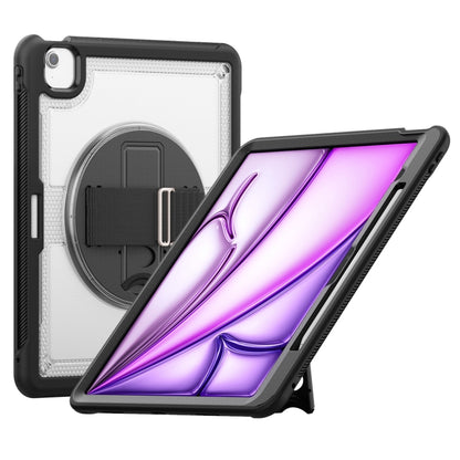 For iPad Air 13 2025 / 2024 Honeycomb Hand Grip Turntable Stand Tablet Case(Transparent) - iPad Air 13 2025 / 2024 Cases by buy2fix | Online Shopping UK | buy2fix