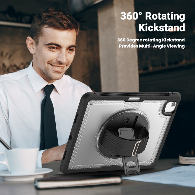 For iPad Air 13 2025 / 2024 Honeycomb Hand Grip Turntable Stand Tablet Case(Transparent) - iPad Air 13 2025 / 2024 Cases by buy2fix | Online Shopping UK | buy2fix