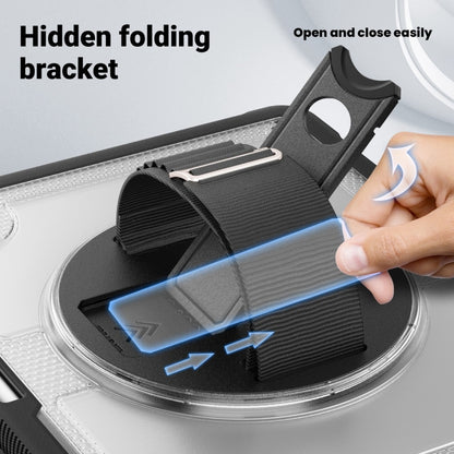 For iPad Air 13 2025 / 2024 Honeycomb Hand Grip Turntable Stand Tablet Case(Transparent) - iPad Air 13 2025 / 2024 Cases by buy2fix | Online Shopping UK | buy2fix