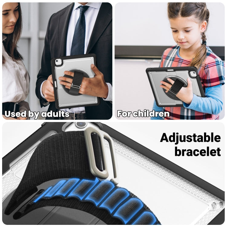 For iPad Air 13 2025 / 2024 Honeycomb Hand Grip Turntable Stand Tablet Case(Transparent) - iPad Air 13 2025 / 2024 Cases by buy2fix | Online Shopping UK | buy2fix