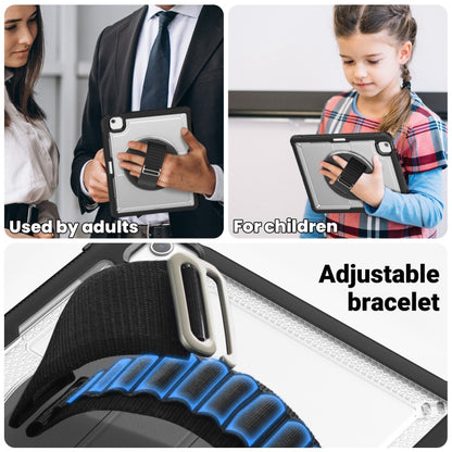 For iPad Air 13 2025 / 2024 Honeycomb Hand Grip Turntable Stand Tablet Case(Transparent) - iPad Air 13 2025 / 2024 Cases by buy2fix | Online Shopping UK | buy2fix