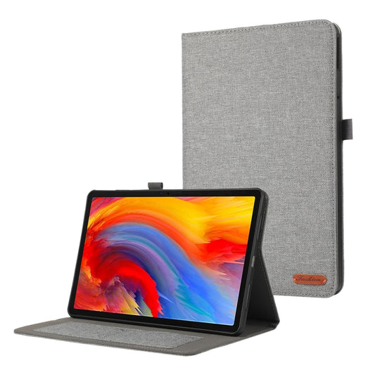 For Lenovo Tab M11 / Xiaoxin Pad 11 2024 Fabric Texture Horizontal Flip Leather Tablet Case(Grey) - Lenovo by buy2fix | Online Shopping UK | buy2fix